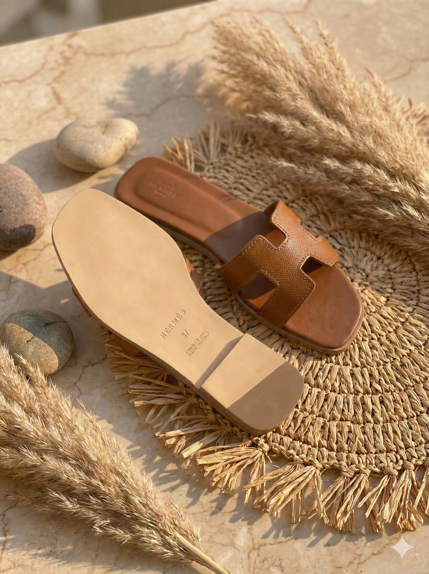 Women’s Classic H-Strap Slide Sandals – Premium Faux Leather Flat Slides (Black & Tan)