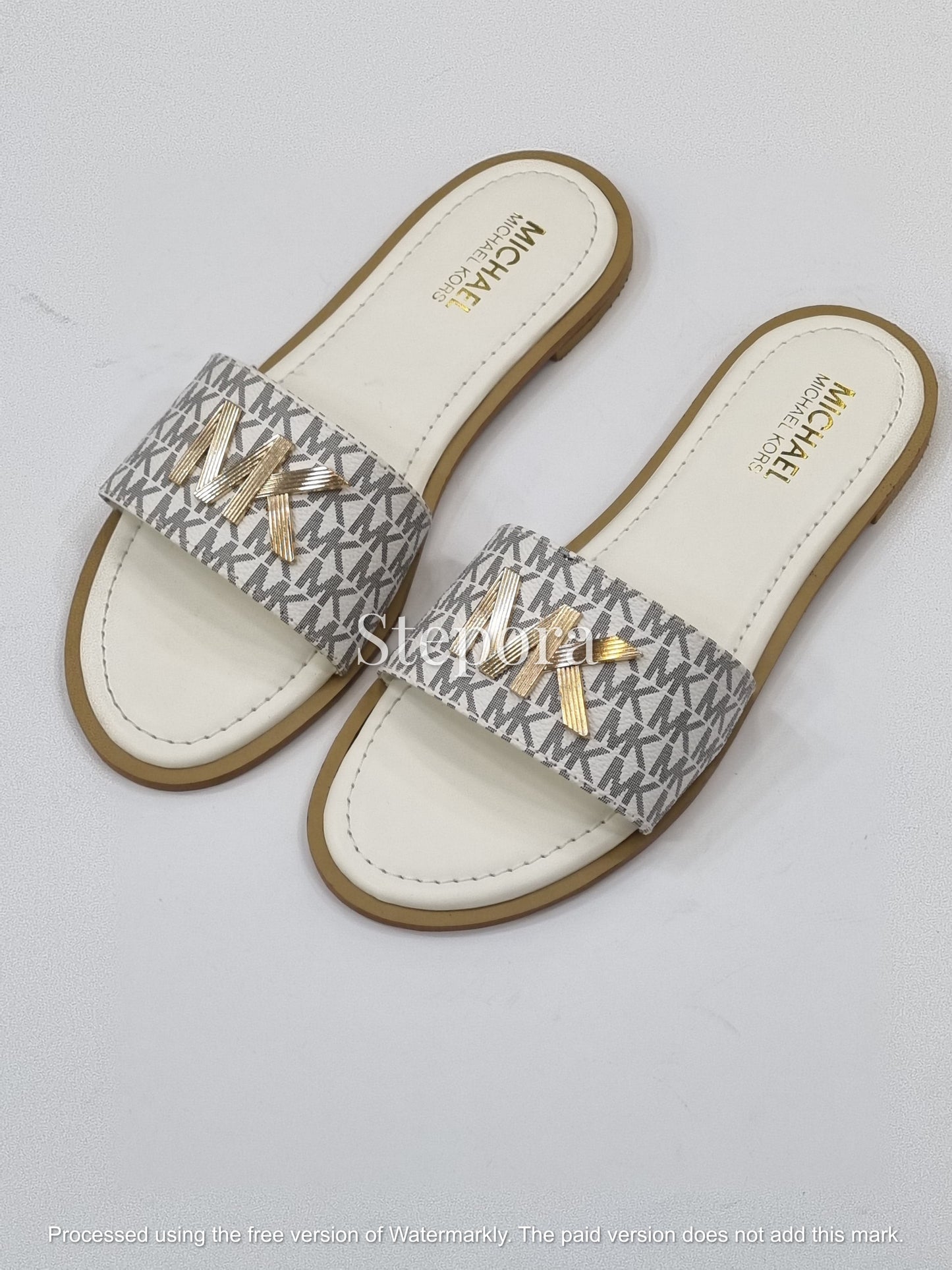 Gold Initial Emblem Slides – Women’s Monogram & Solid Flat Sandals