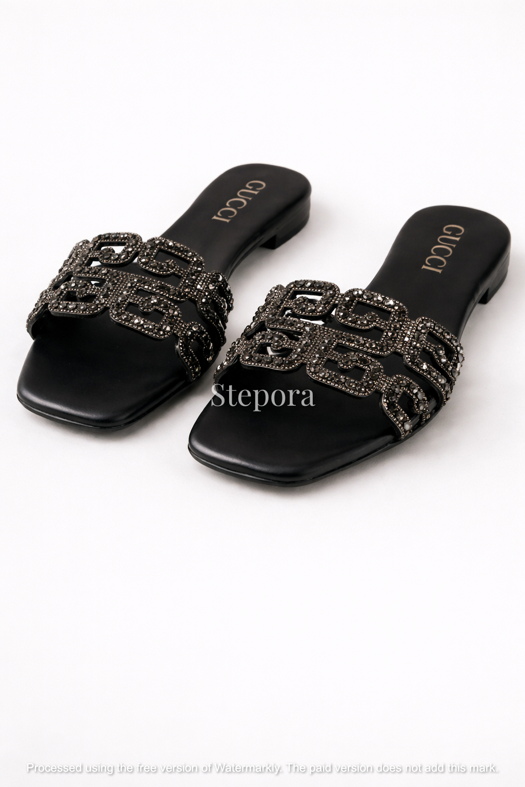 Embellished Cut-Out Flat Sandals