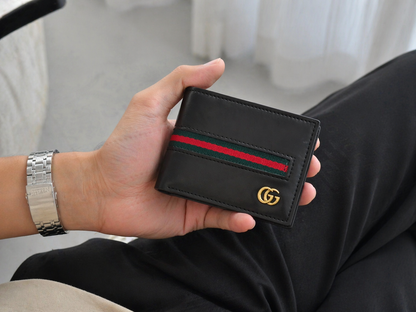 Signature Embossed Leather Bifold Wallet