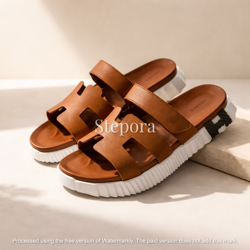 Women's Chunky Platform H-Strap Sandals - Sport-Luxe Slides