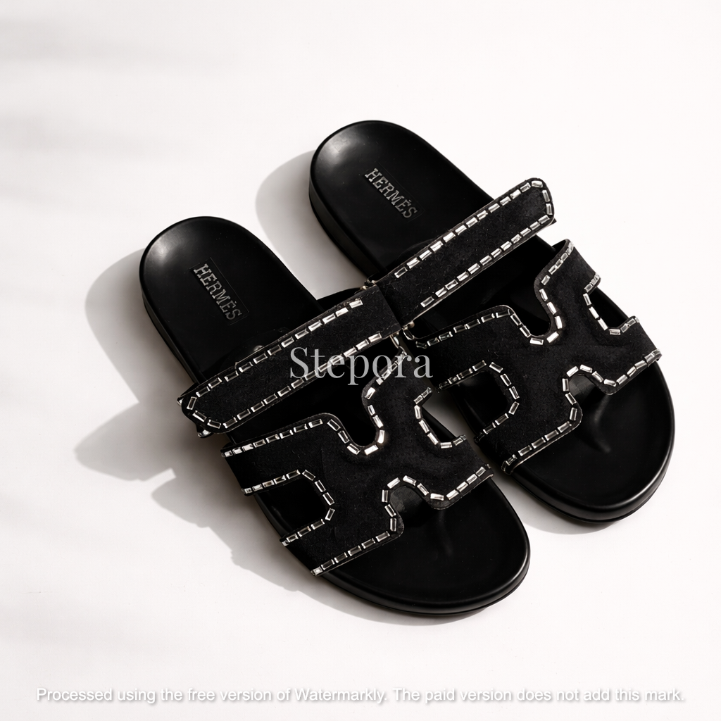 Studded Double-Strap Slides