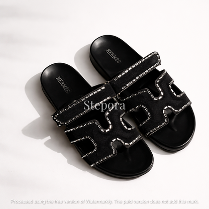 Studded Double-Strap Slides