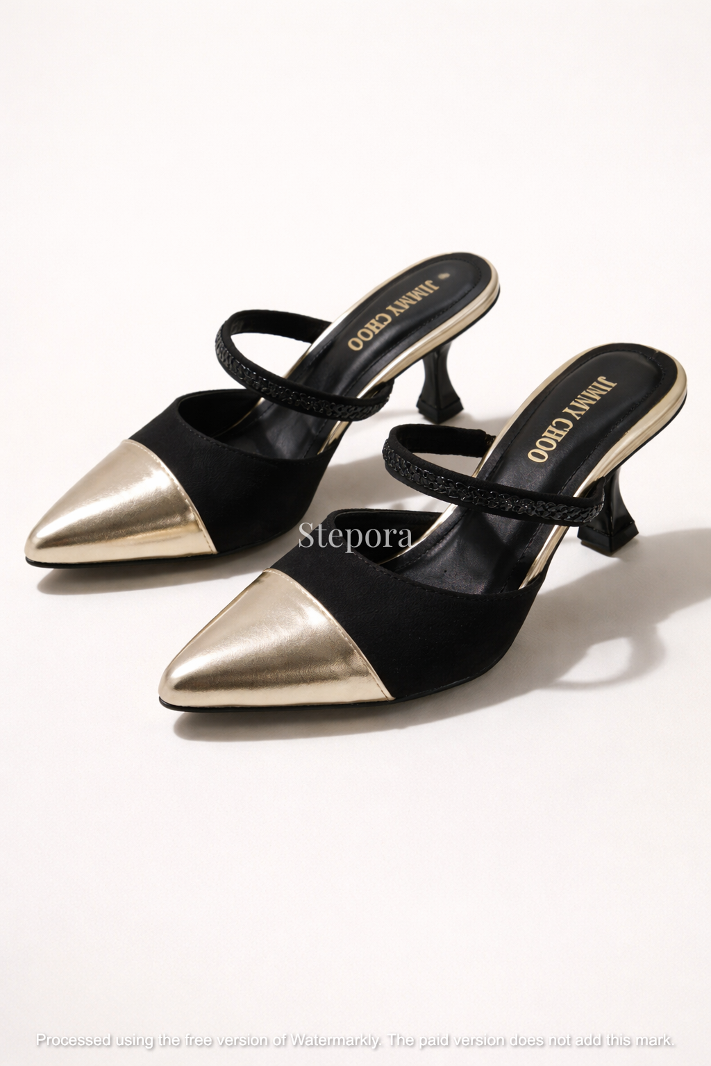 Two-Tone Cap-Toe Mules