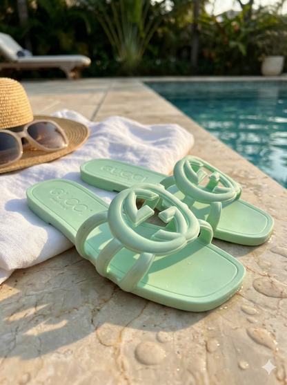 Women's Chic Interlocking Cutout Slides | Soft Matte Everyday Flat Sandals