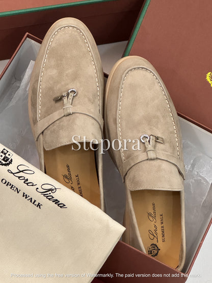 Premium Suede Loafers with Charms – Handcrafted Slip-On Summer Walk Shoes