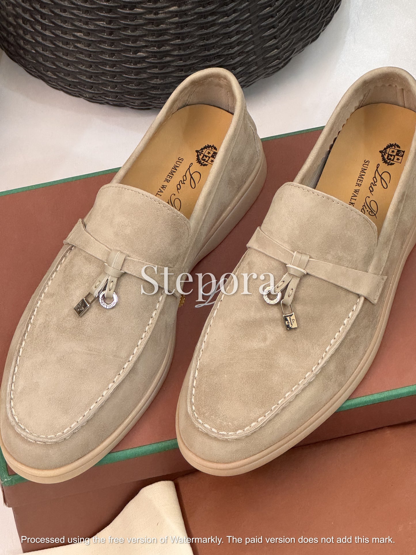 Premium Suede Loafers with Charms – Handcrafted Slip-On Summer Walk Shoes