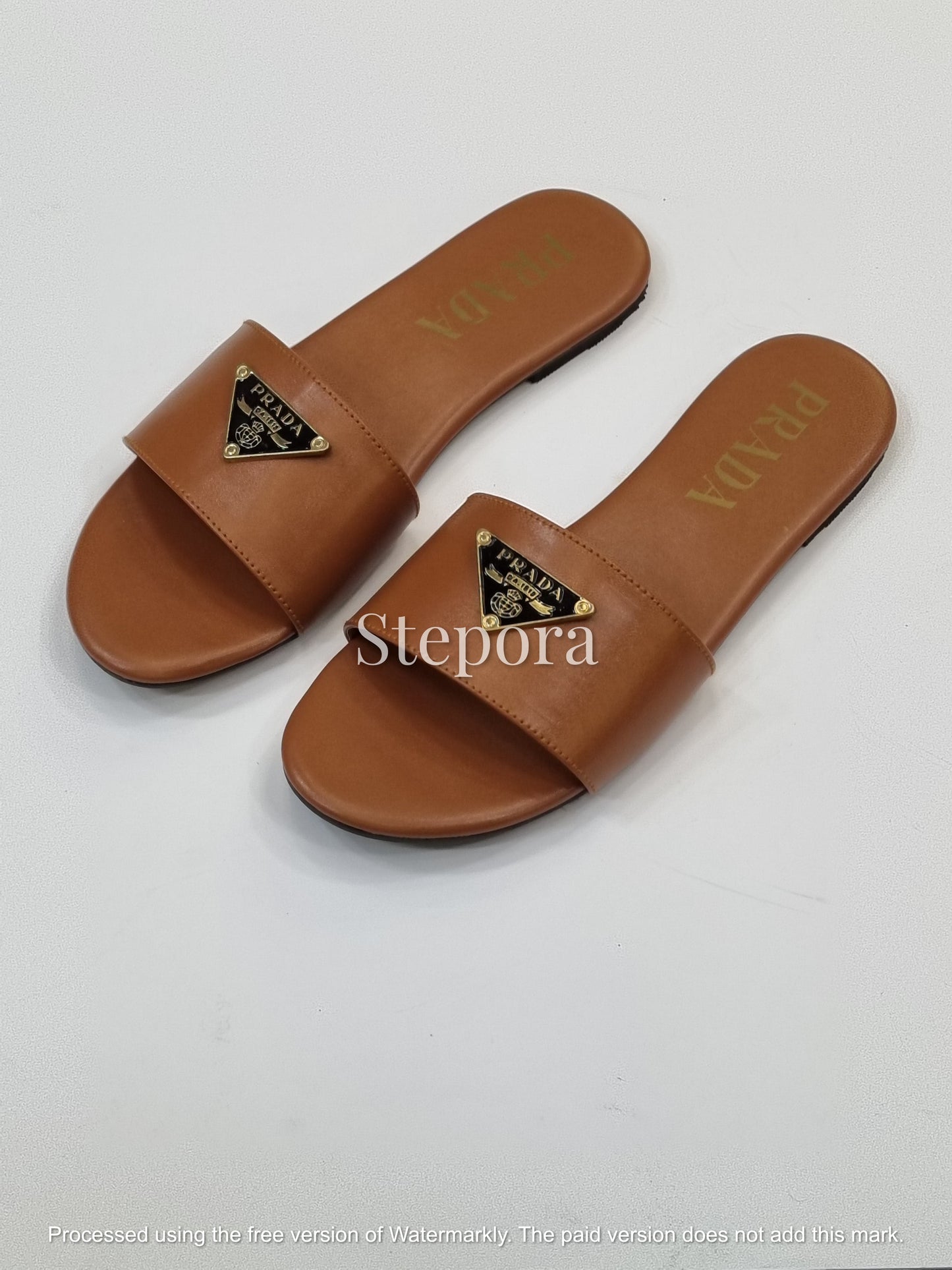 Classic Triangle Logo Slides – Minimalist Designer Style Flat Sandals