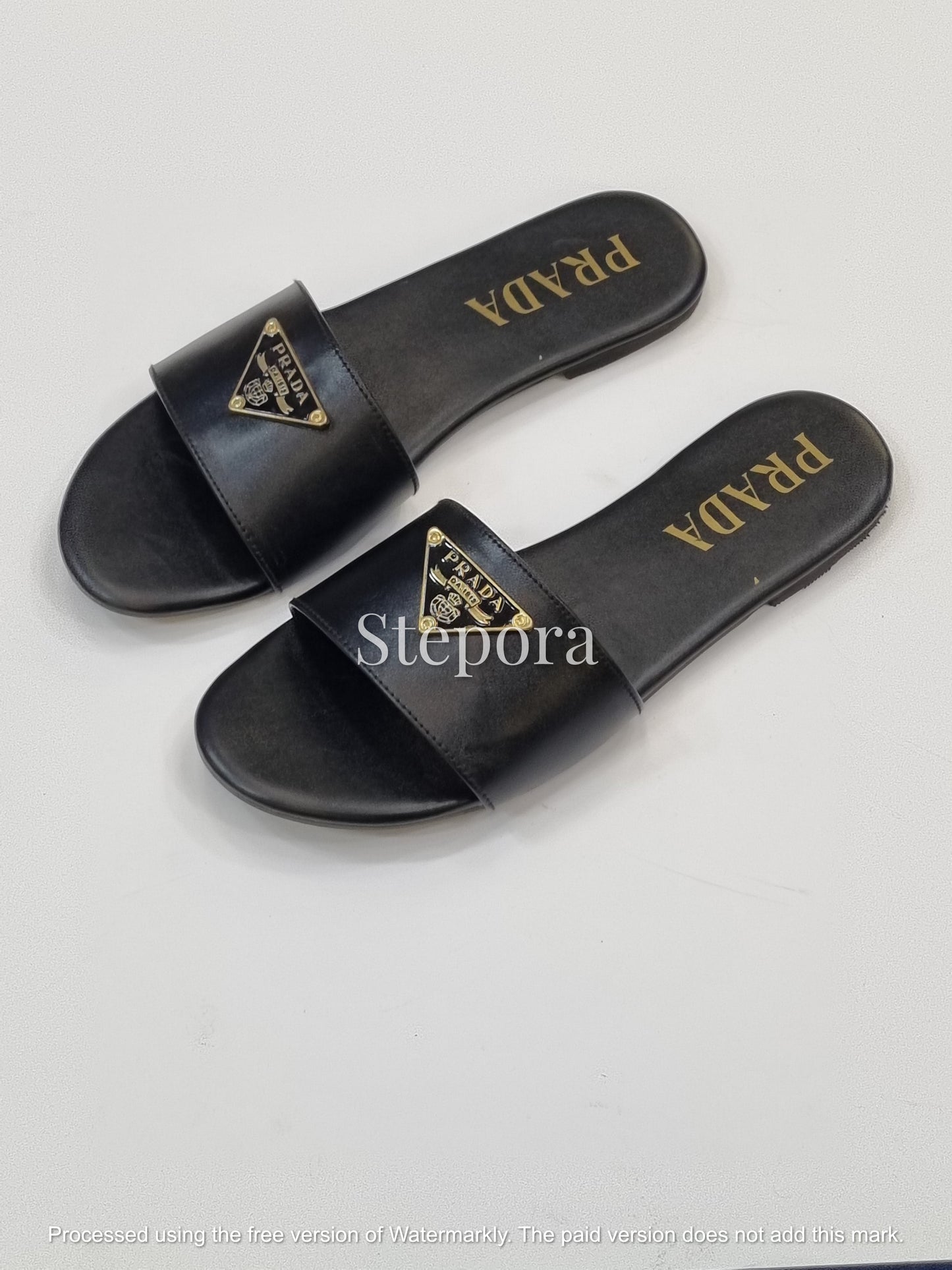 Classic Triangle Logo Slides – Minimalist Designer Style Flat Sandals