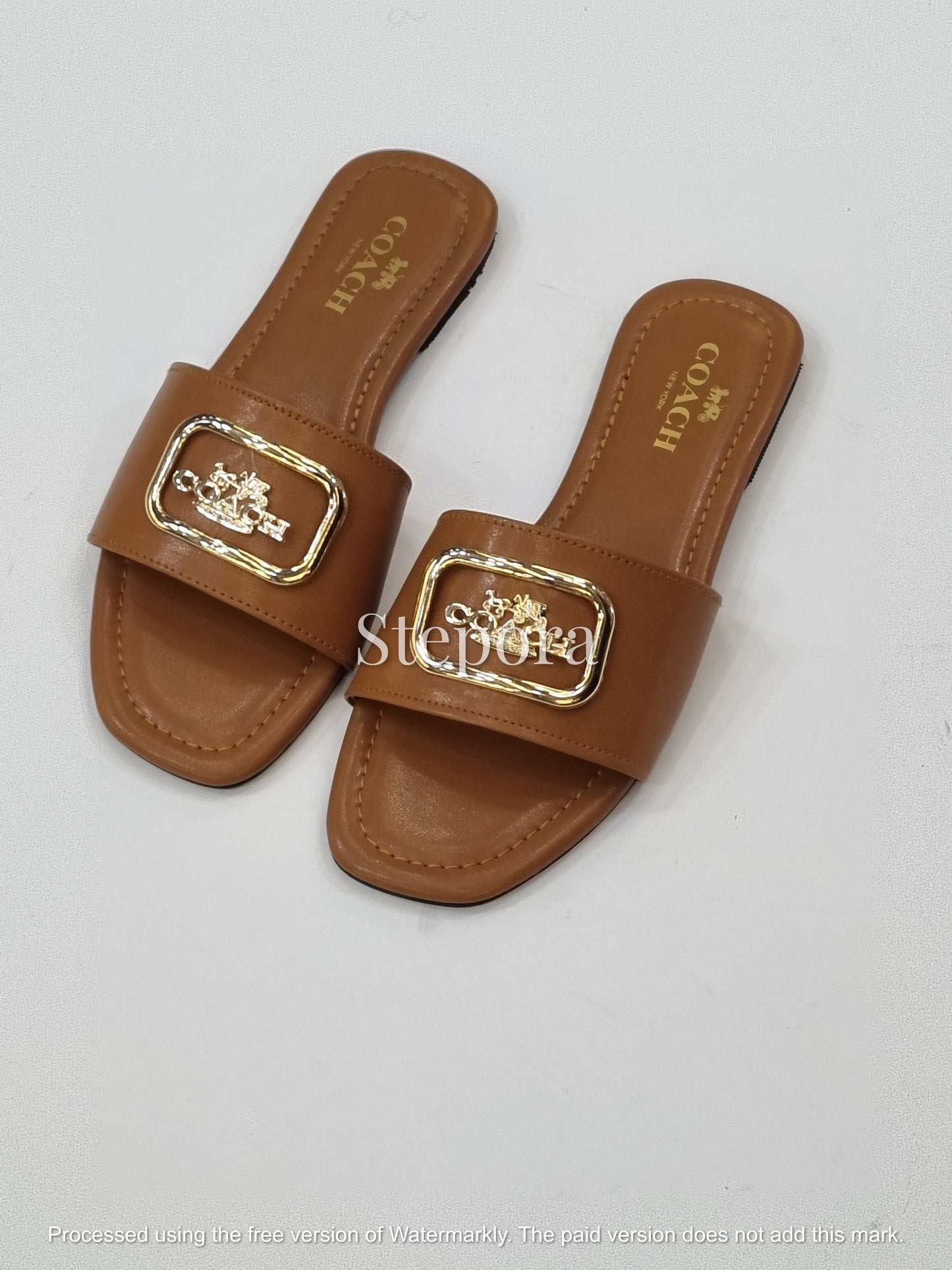 Classic Carriage Buckle Slides – Women’s Elegant Flat Sandals