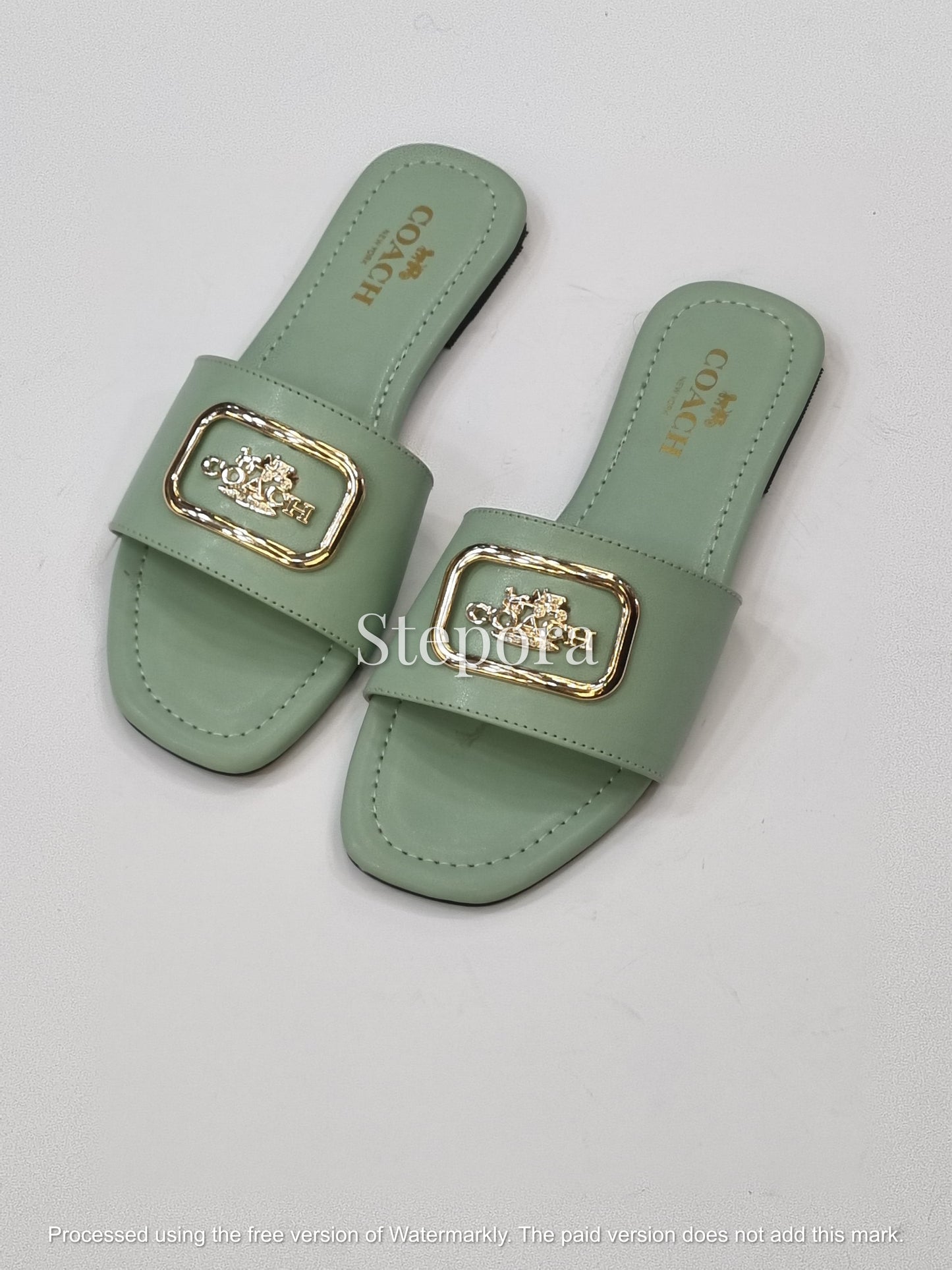 Classic Carriage Buckle Slides – Women’s Elegant Flat Sandals