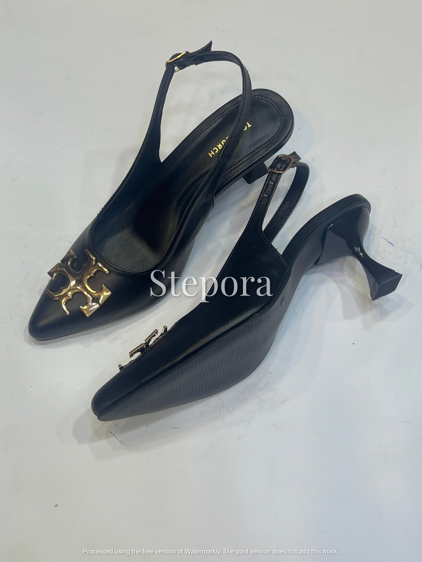 Premium Pointed Toe Collection – Matte Buckle & Gold Medallion Kitten Heels