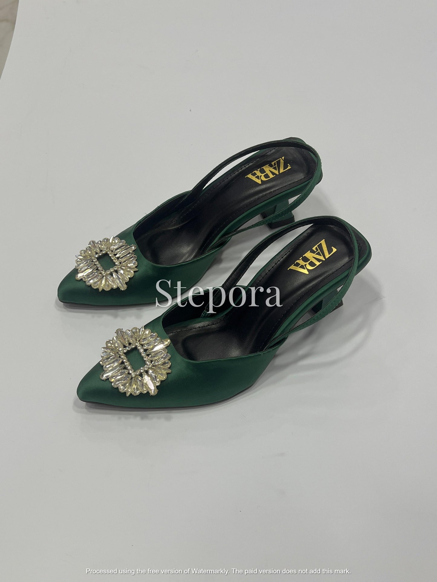 Pointed-Toe Embellished Mesh Kitten Heel Mules – Sparkling Pearl and Sequin Bridal Party Shoes