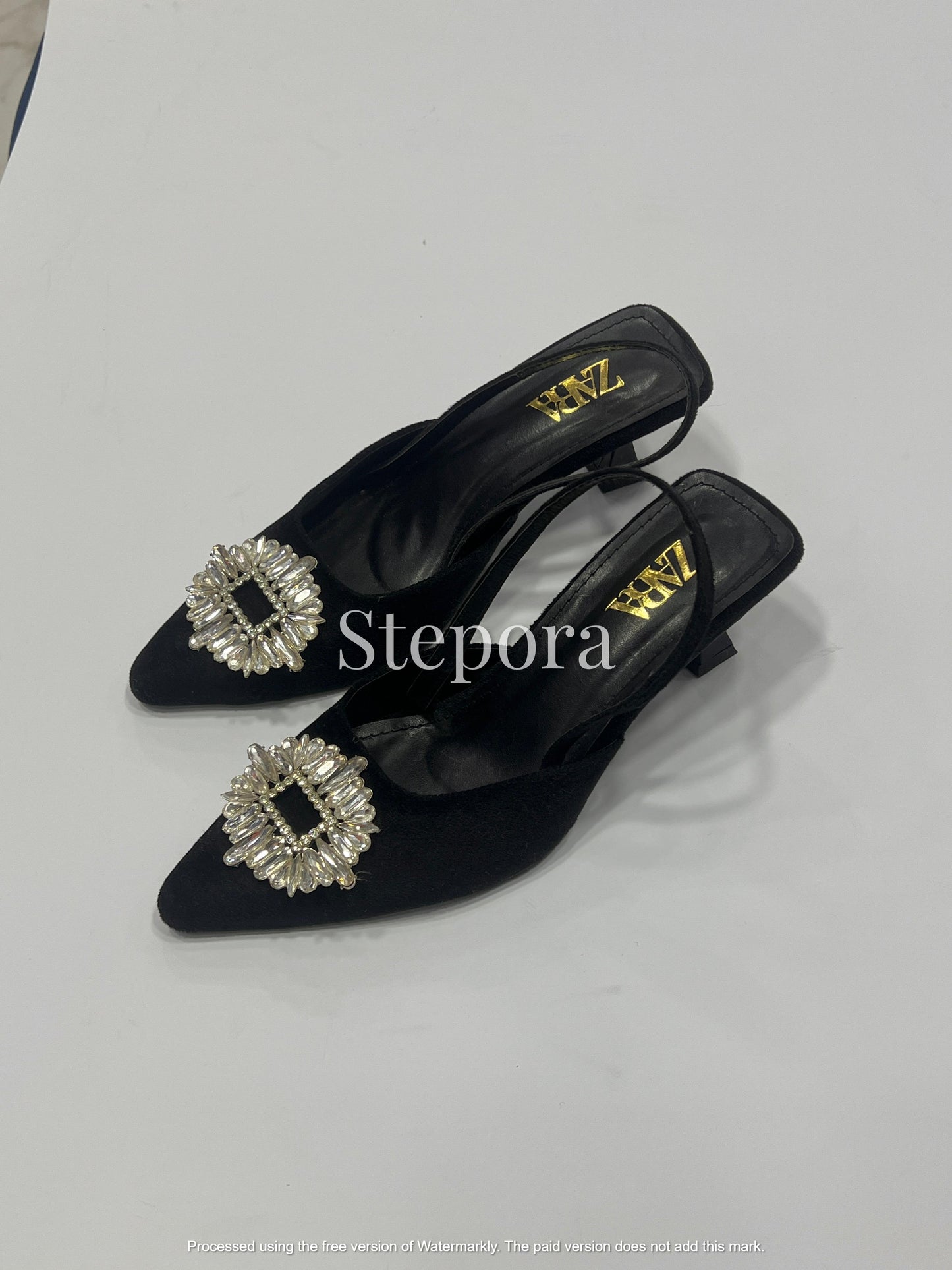 Pointed-Toe Embellished Mesh Kitten Heel Mules – Sparkling Pearl and Sequin Bridal Party Shoes