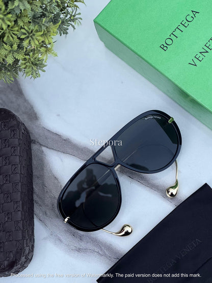 Architectural Drop-Temple Aviator Sunglasses