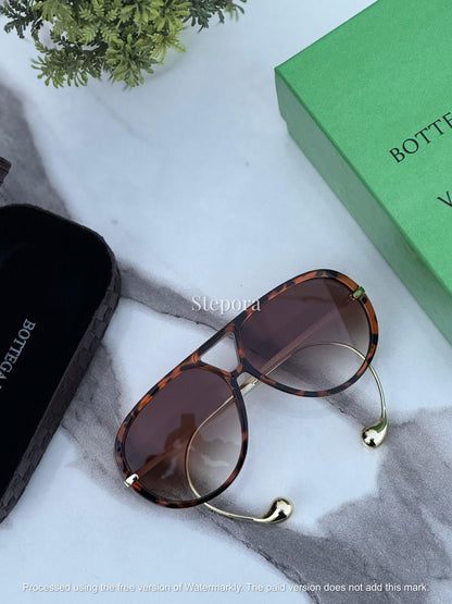 Architectural Drop-Temple Aviator Sunglasses
