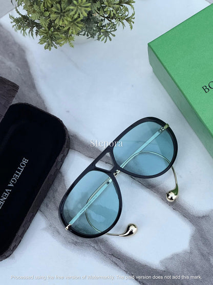 Architectural Drop-Temple Aviator Sunglasses
