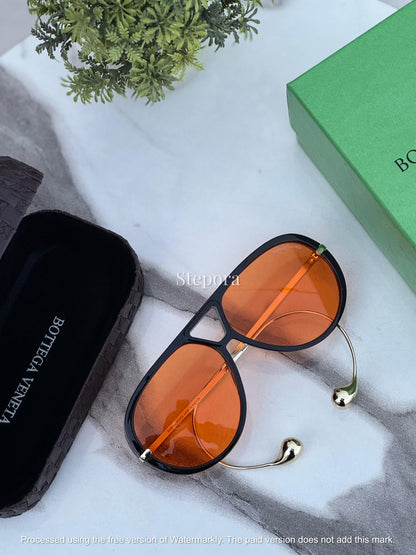 Architectural Drop-Temple Aviator Sunglasses