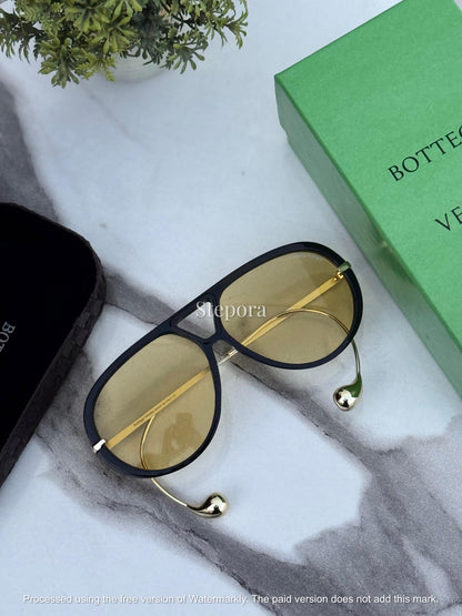 Architectural Drop-Temple Aviator Sunglasses