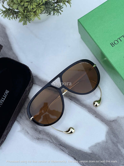 Architectural Drop-Temple Aviator Sunglasses