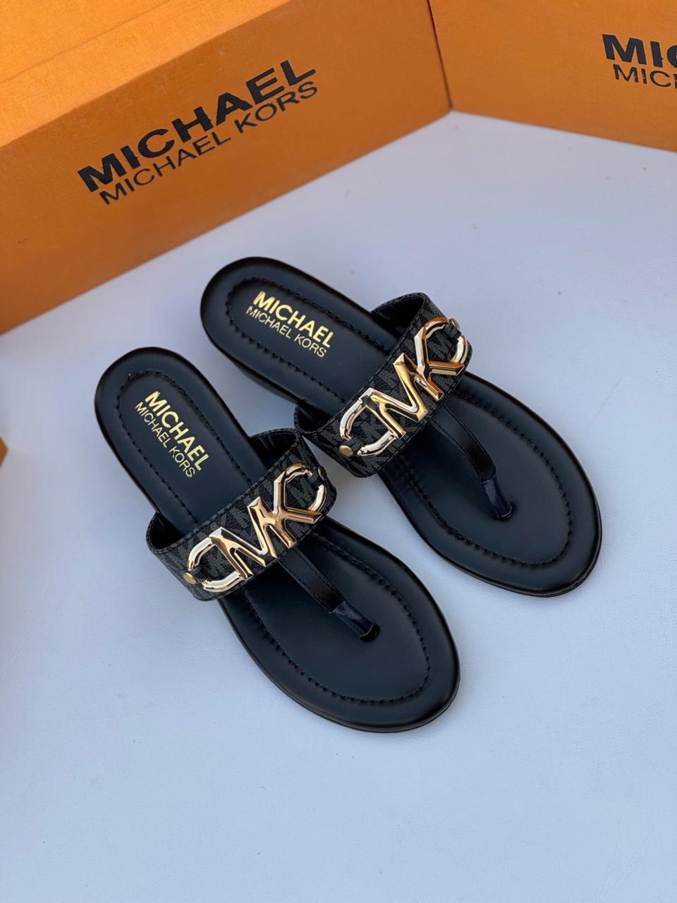 Metallic Logo Embellished Thong Sandals