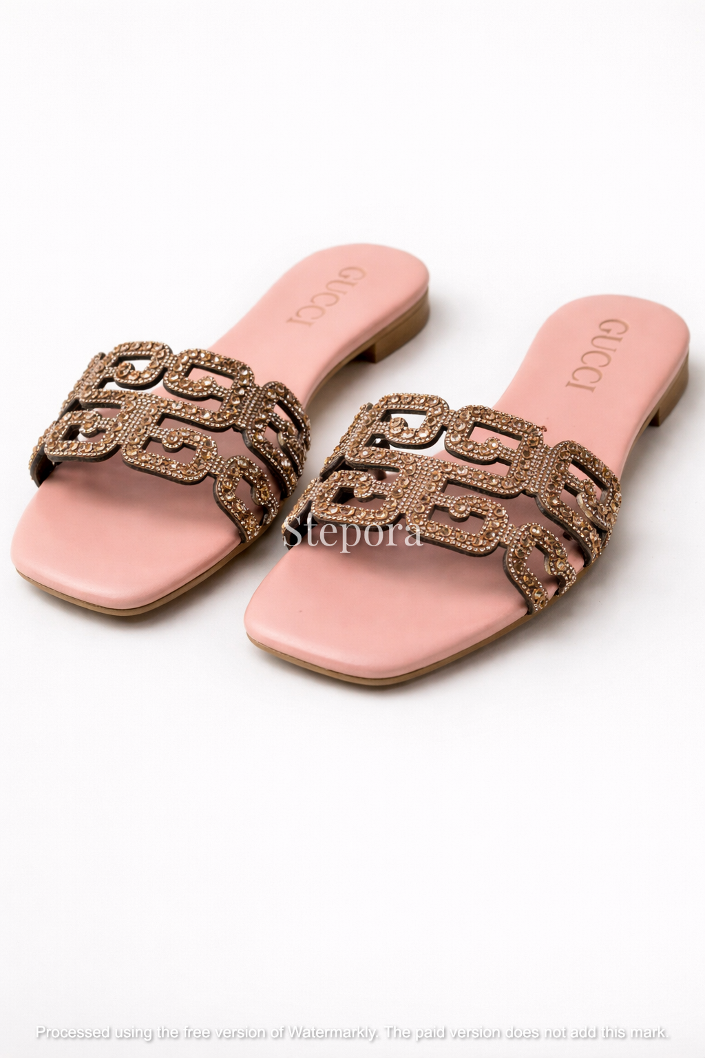 Embellished Cut-Out Flat Sandals