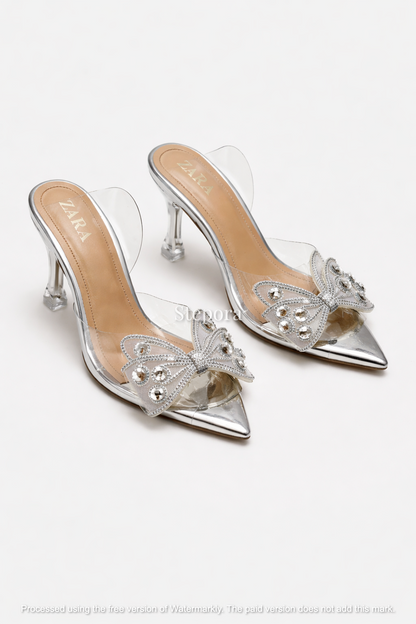 Butterfly Embellished Pointed Heels
