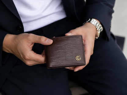 Textured Leather Bifold Wallet